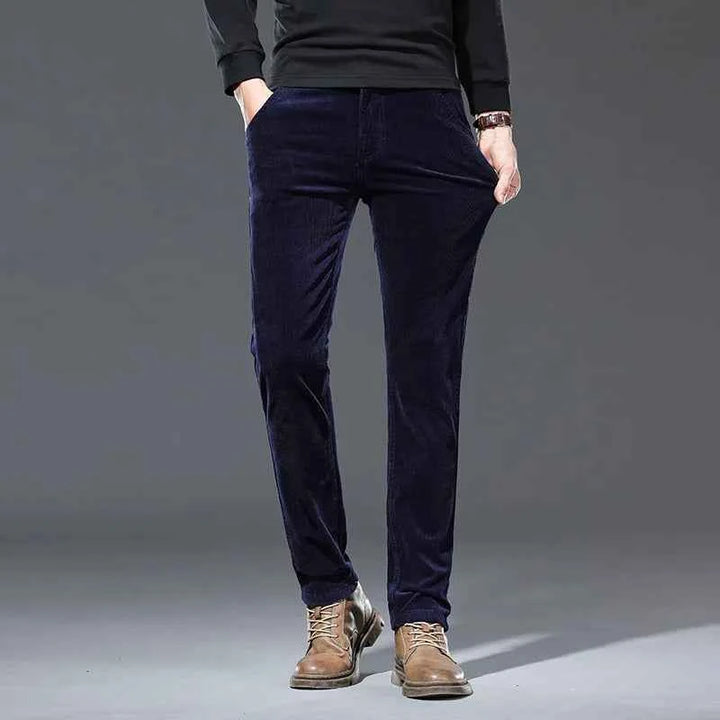 Men's Corduroy Trousers - Stylish and Comfortable Pants Deep Blue
