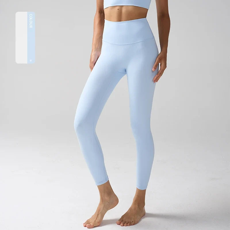Women's High Waisted Leggings for Fitness, Yoga, and Everyday Use Sky blue