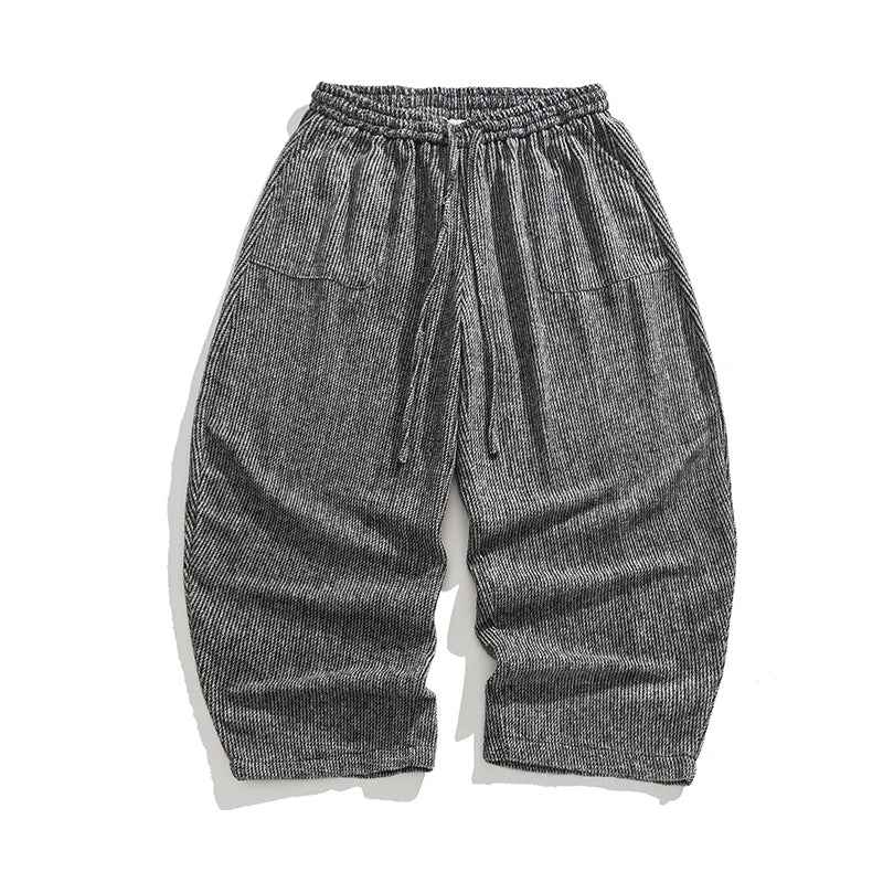 Men's Corduroy Barrel Pants - Stylish and Comfortable Grey