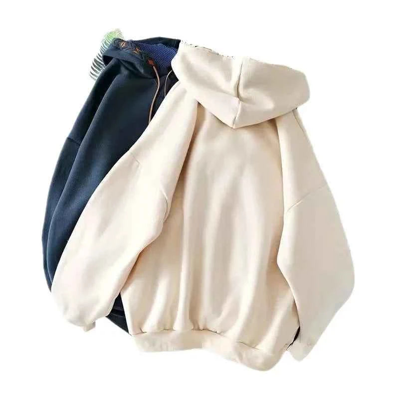 Fleece-Lined Oversized Cotton Hoodie – Cozy Lazy-Style Trendy