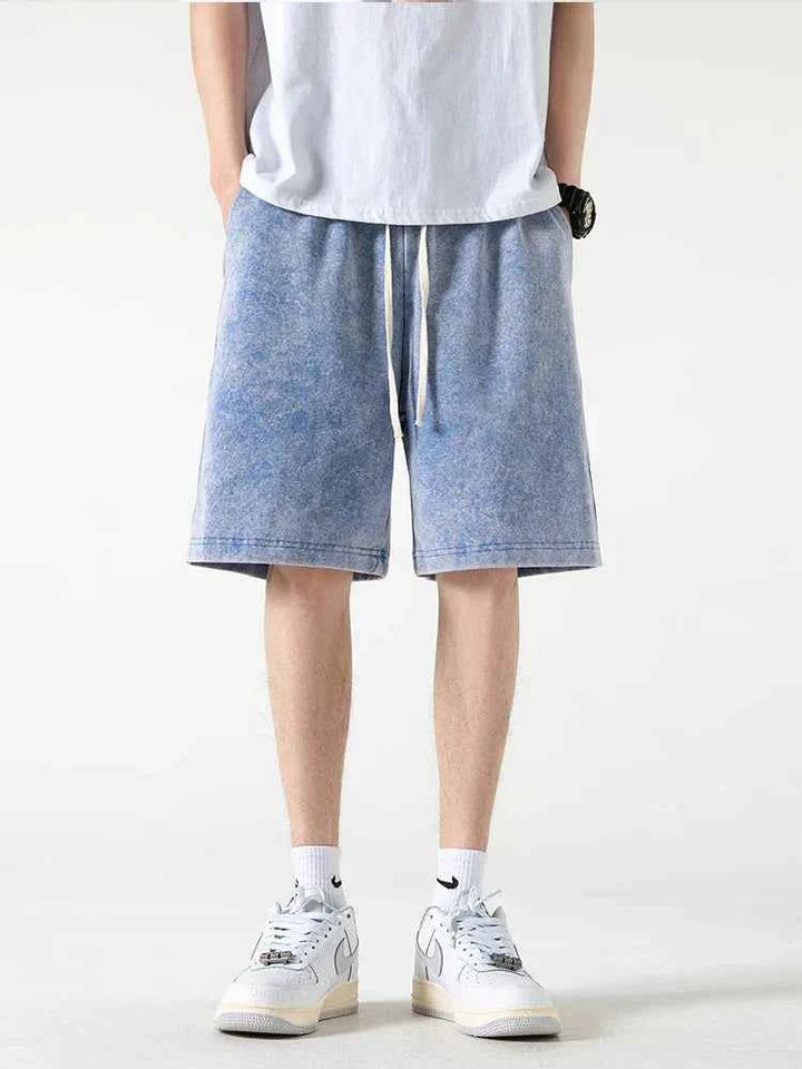 Men's Relaxed Fit Shorts – Breathable Fabric & Drawstring Waistband Sky Blue