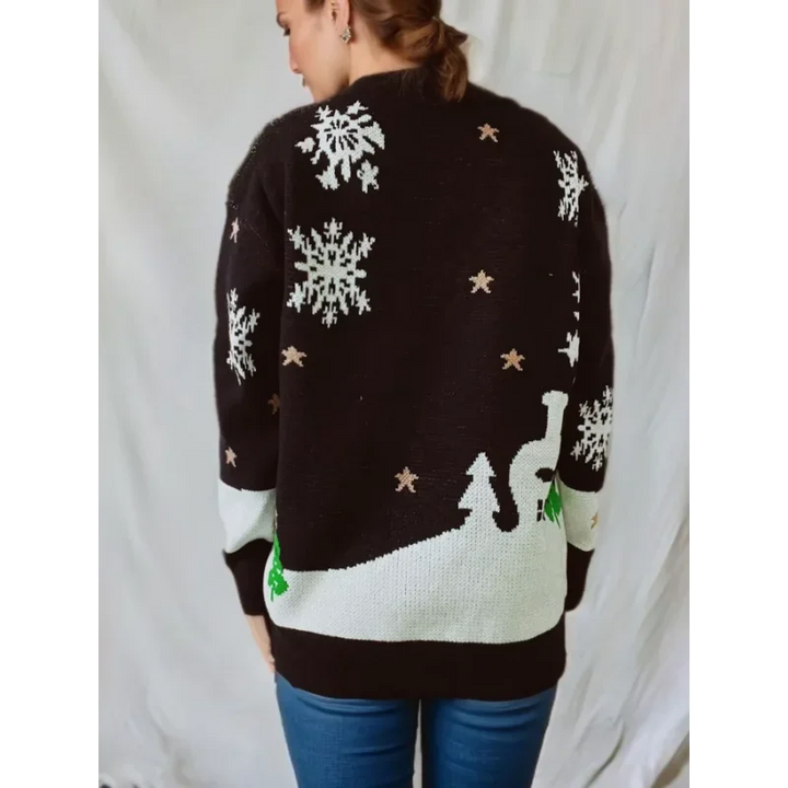 Women's Christmas Snowman Knitted Long Sleeve Jumper
