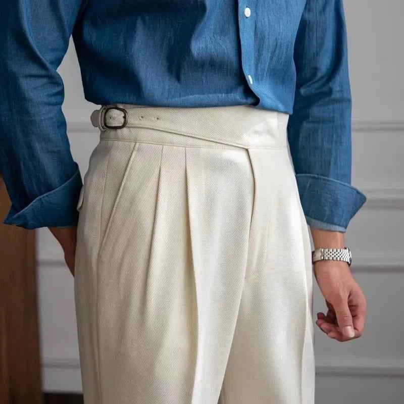 Men's Gurkha Trousers - Stylish & Comfortable Fit White