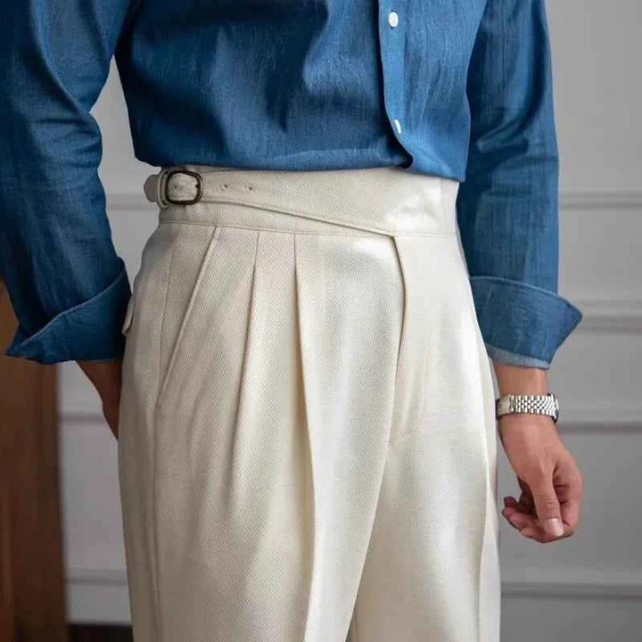 Men's Gurkha Trousers - Stylish & Comfortable Fit White
