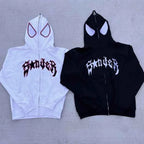 Unisex Y2K Spider Graphic Zip-Up Hoodie
