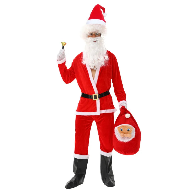 Halloween's Family Santa Claus Costume for New Year's and Christmas Parties