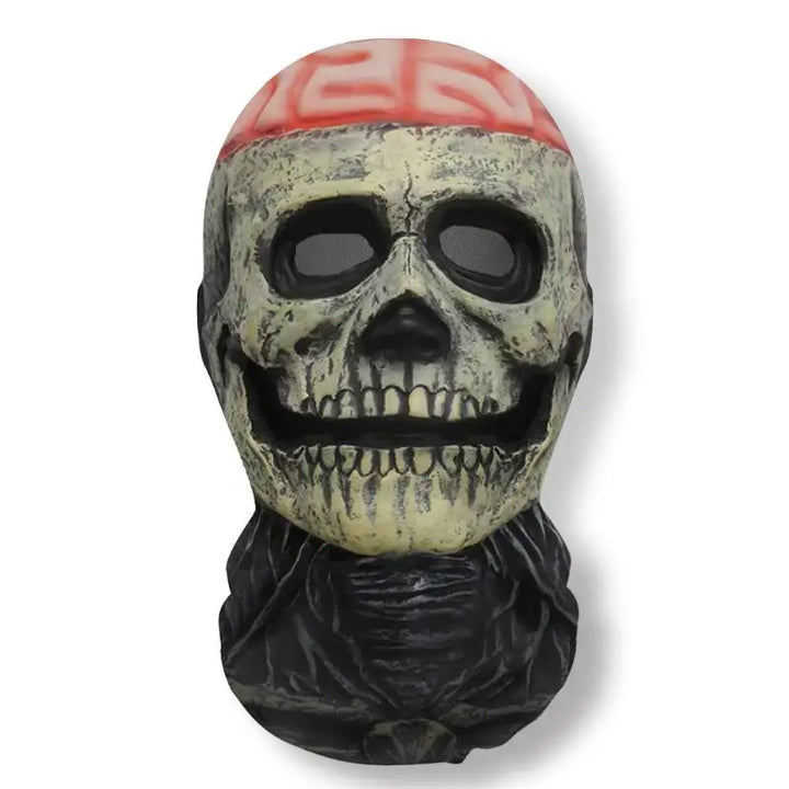 Halloween's 3D Ghost Face Mask, Stretch Mesh Full Skull Headgear