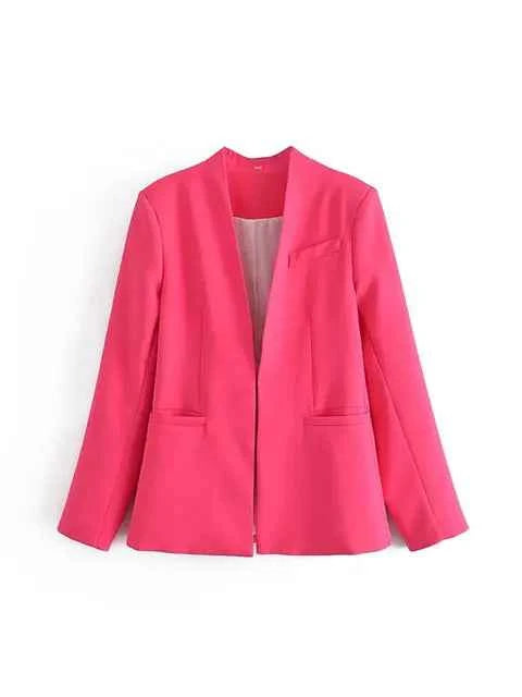 Women's Tailored Blazer and High Waist Trouser Suit Set