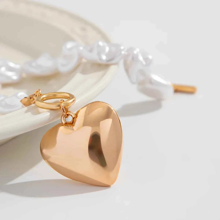 Elegant Pearl Heart Jewelry Set