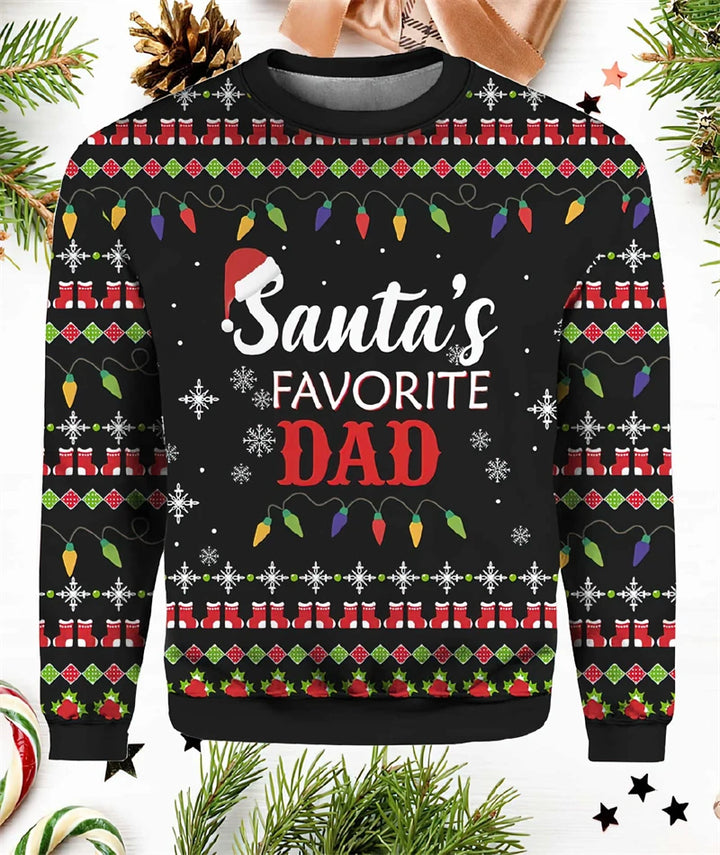Sjov julesweater med julemandsmotiv til mænd - afslappet pullover