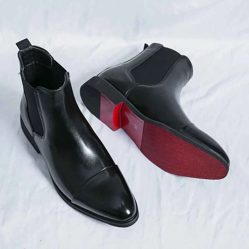Men's Slip-Resistant Chelsea Winter Boots - Stylish & Comfortable Black