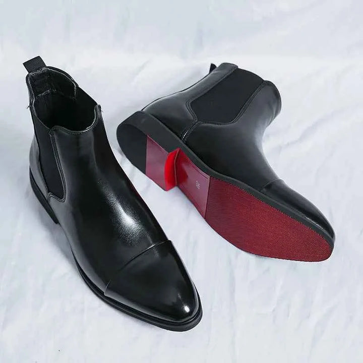 Men's Slip-Resistant Chelsea Winter Boots - Stylish & Comfortable Black