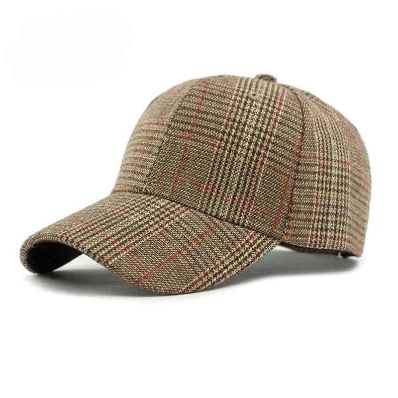 Classic Plaid Baseball Cap Khaki