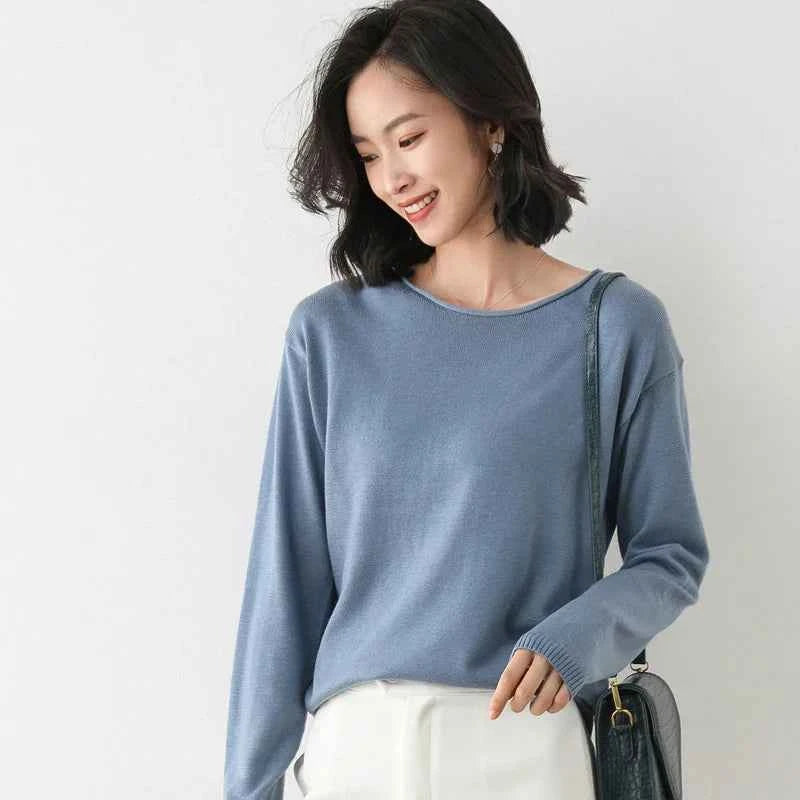 Women's Cozy Knit Sweater Blue