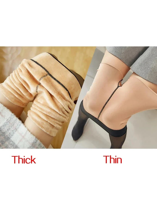 Women's Black Thermal Fleece High Stretch Seamless Winter Leggings