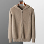 Wool Zip Hoodie Cardigan Men ‒ Thick Knit Autumn/Winter Zip Jacket