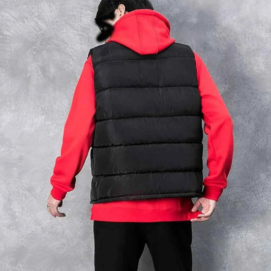 Men's Quilted Zip-front Sleeveless Puffer Stand Collar Vest