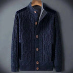 Men's Cable Knit Cardigan Navy Blue
