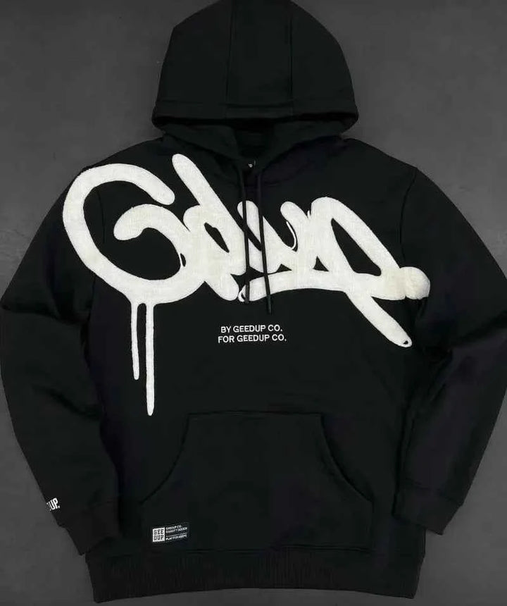Men's & Women's | Casual Striped Letter Oversized Hoodie for Street Fashion