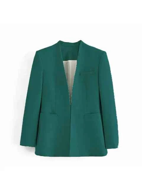 Women's Tailored Blazer and High Waist Trouser Suit Set