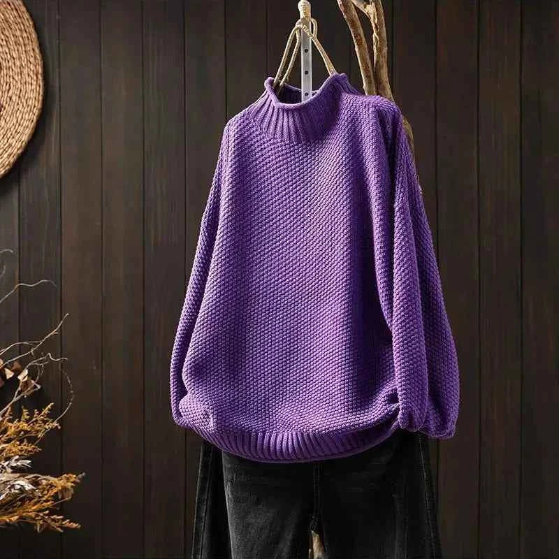 Women's Cashmere Sweater - Luxurious Softness and Style Purple
