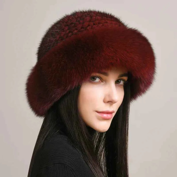 Luxurious Mink Fur Hat for Ultimate Warmth Marron