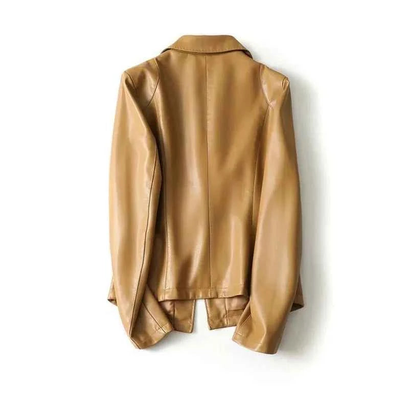 Women's Lambskin Leather Blazer - Stylish and Durable