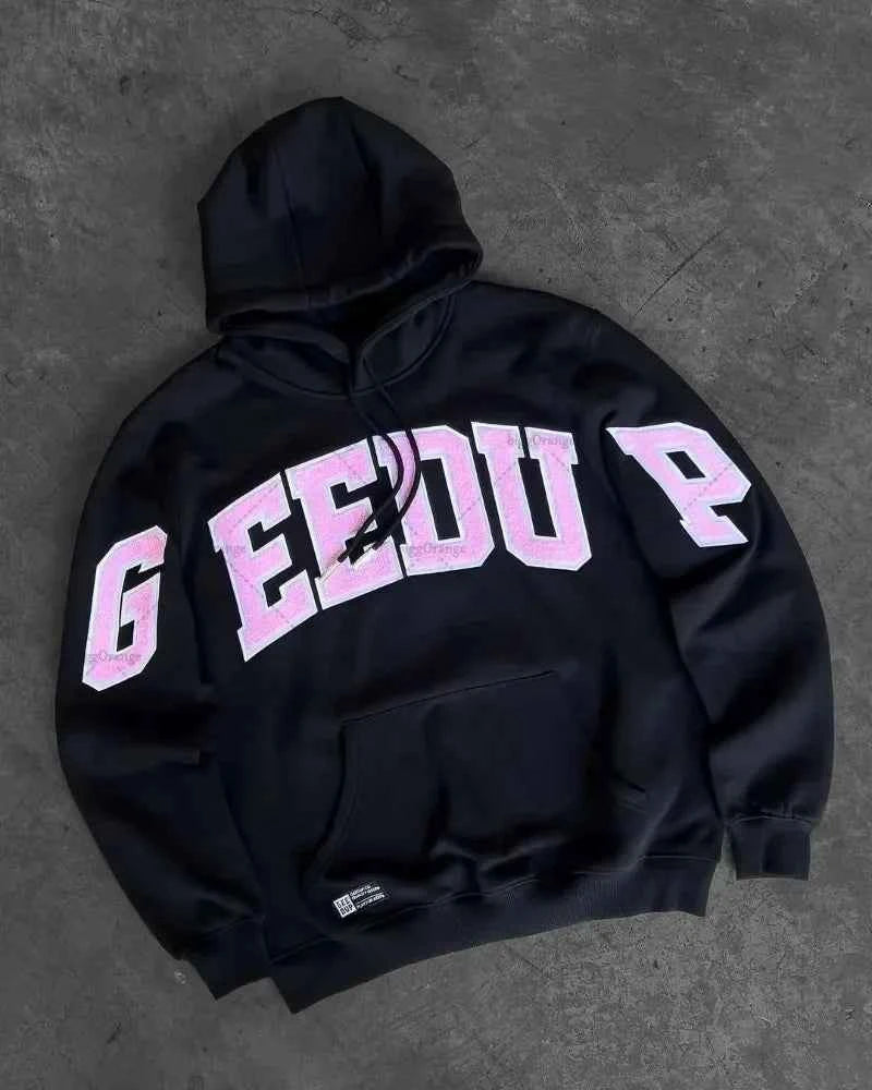 Men's & Women's | Casual Striped Letter Oversized Hoodie for Street Fashion