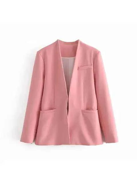 Women's Tailored Blazer and High Waist Trouser Suit Set