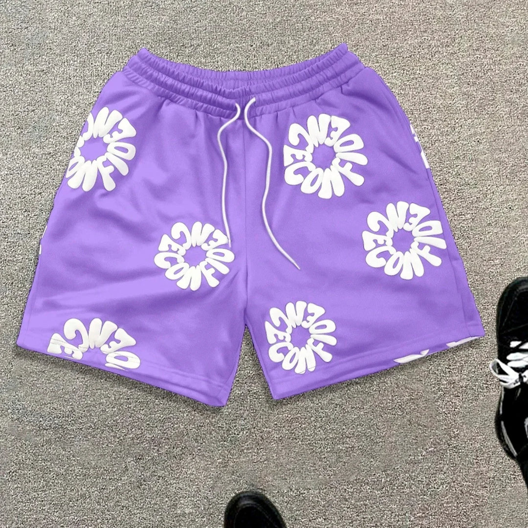 Trendy herre-casual hurtigtørrende oversized denimshorts med slidmærker til stranden