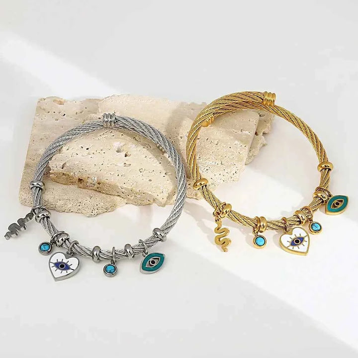 Protective Evil Eye Charm Bracelet Buy Both Colors (Save $25)