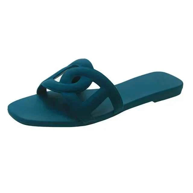 Candy Coloured Flat Slides Green