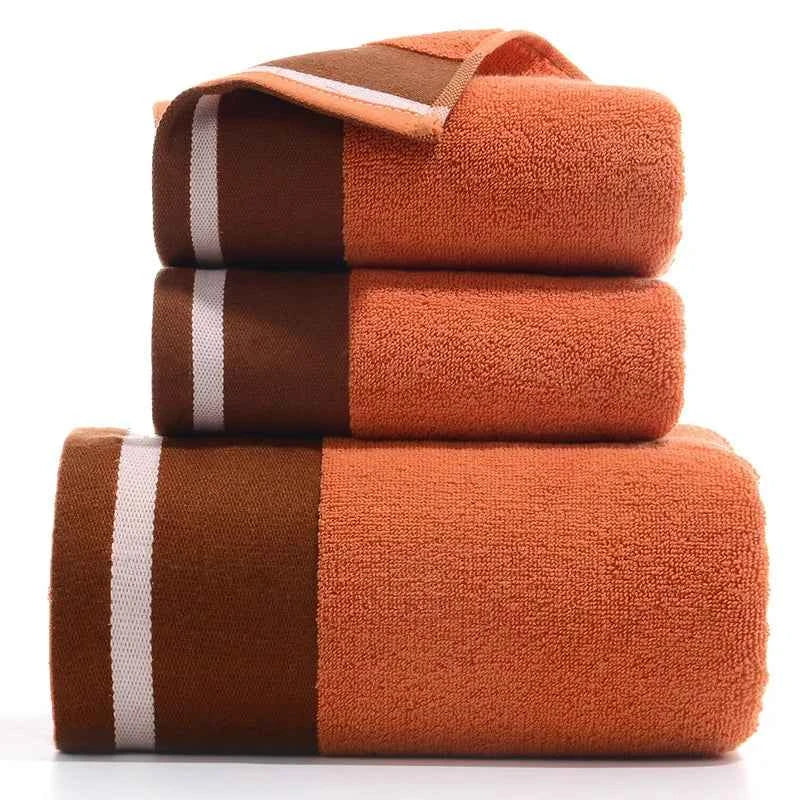 Soft Terry Cotton Bath Towel Oranges 3-Piece