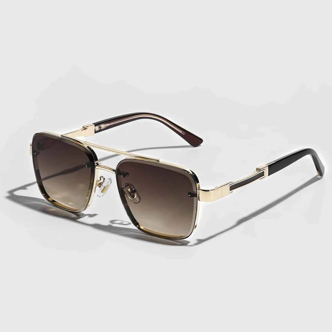 Stylish Double Bridge Sunglasses for Trendy Looks Tea Brown