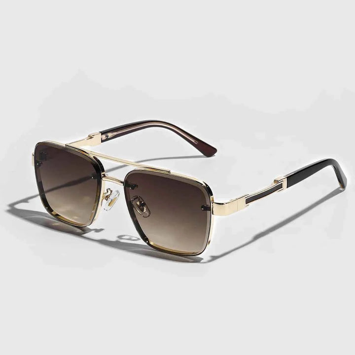 Stylish Double Bridge Sunglasses for Trendy Looks Tea Brown