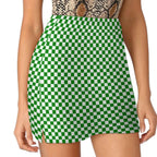 Women's High-Waist Checked Skort
