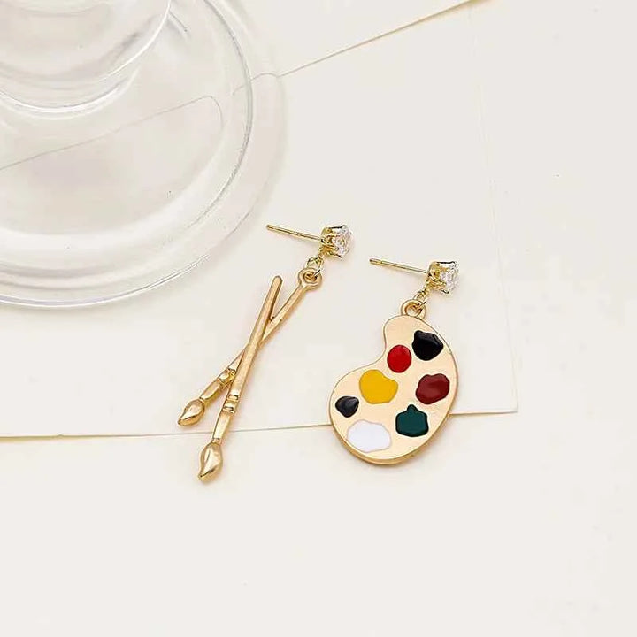 Abstract Fur Trim Drop Dangle Earrings