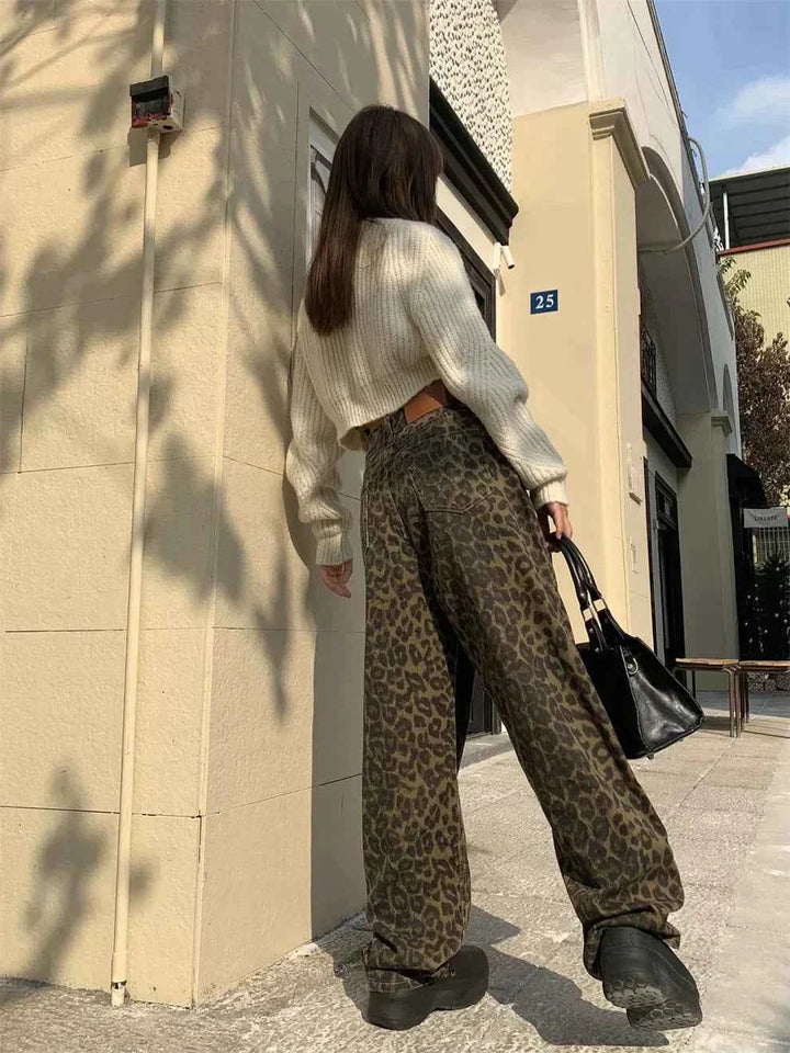 Womens Leopard Print Jeans Leopard