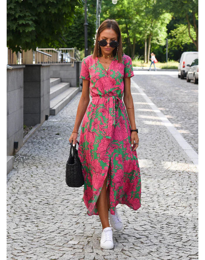 Phillou | Women's Colorful Summer Dress Pink Green