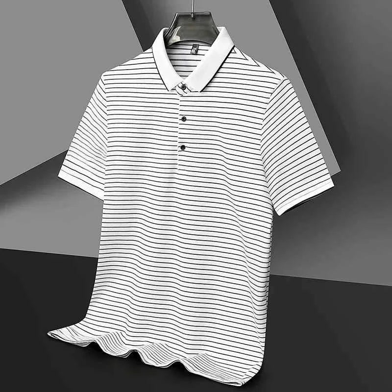Men's Striped Polo Shirt - Holland Style White