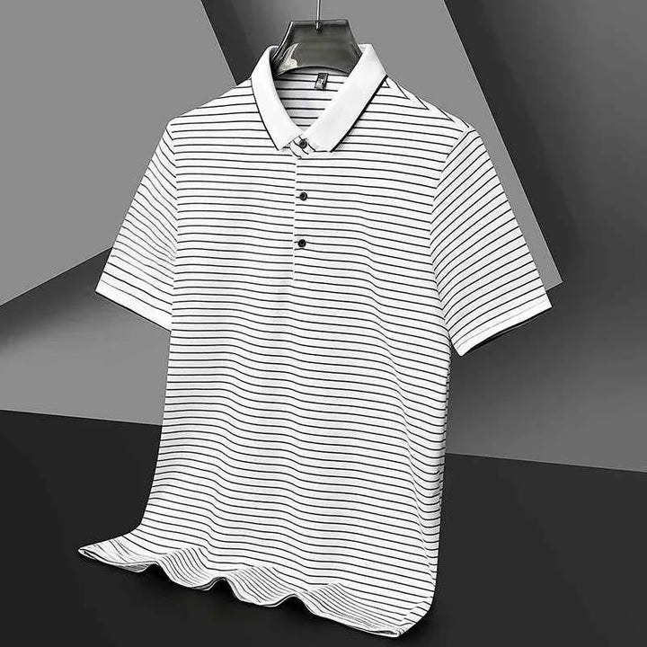 Men's Striped Polo Shirt - Holland Style White