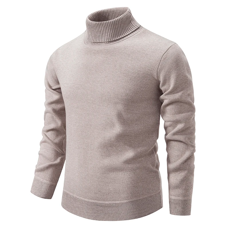 Men's Soft Wool Turtleneck Sweater Beige