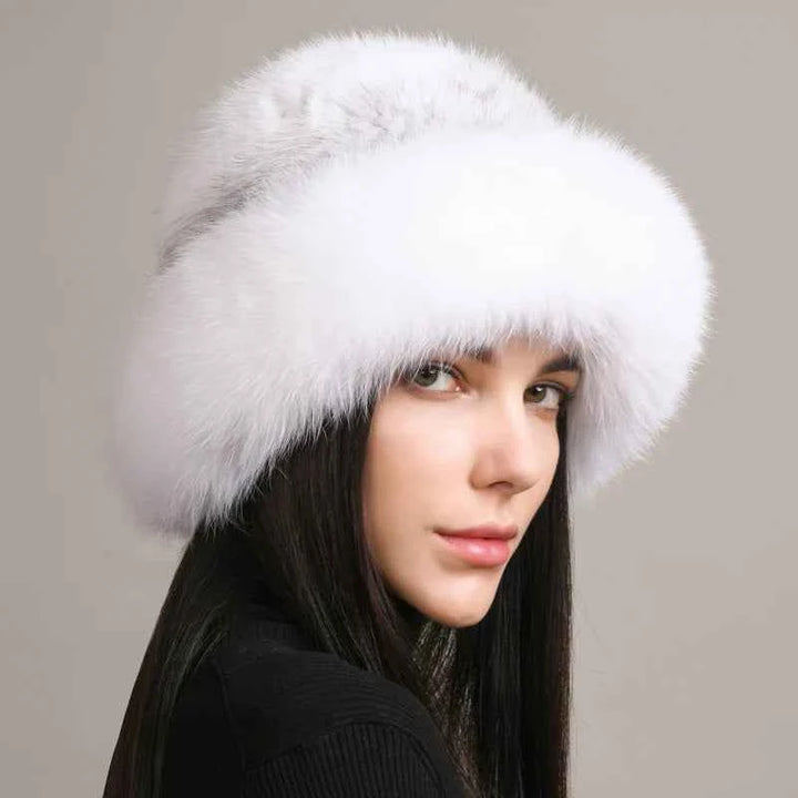Luxurious Mink Fur Hat for Ultimate Warmth White