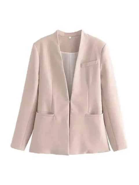 Women's Tailored Blazer and High Waist Trouser Suit Set