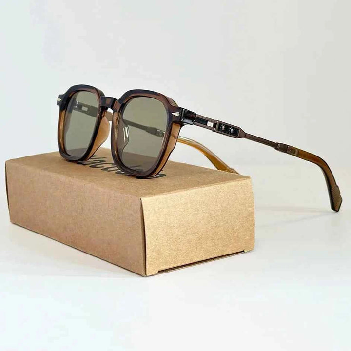 Retro Urban Crest Sunglasses for Stylish Look Amber