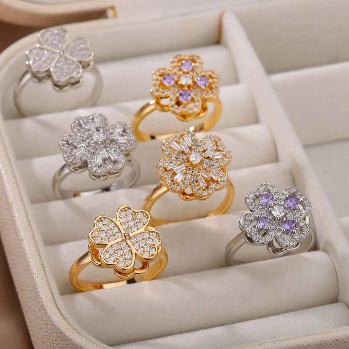 Adjustable Lucky Clover Ring