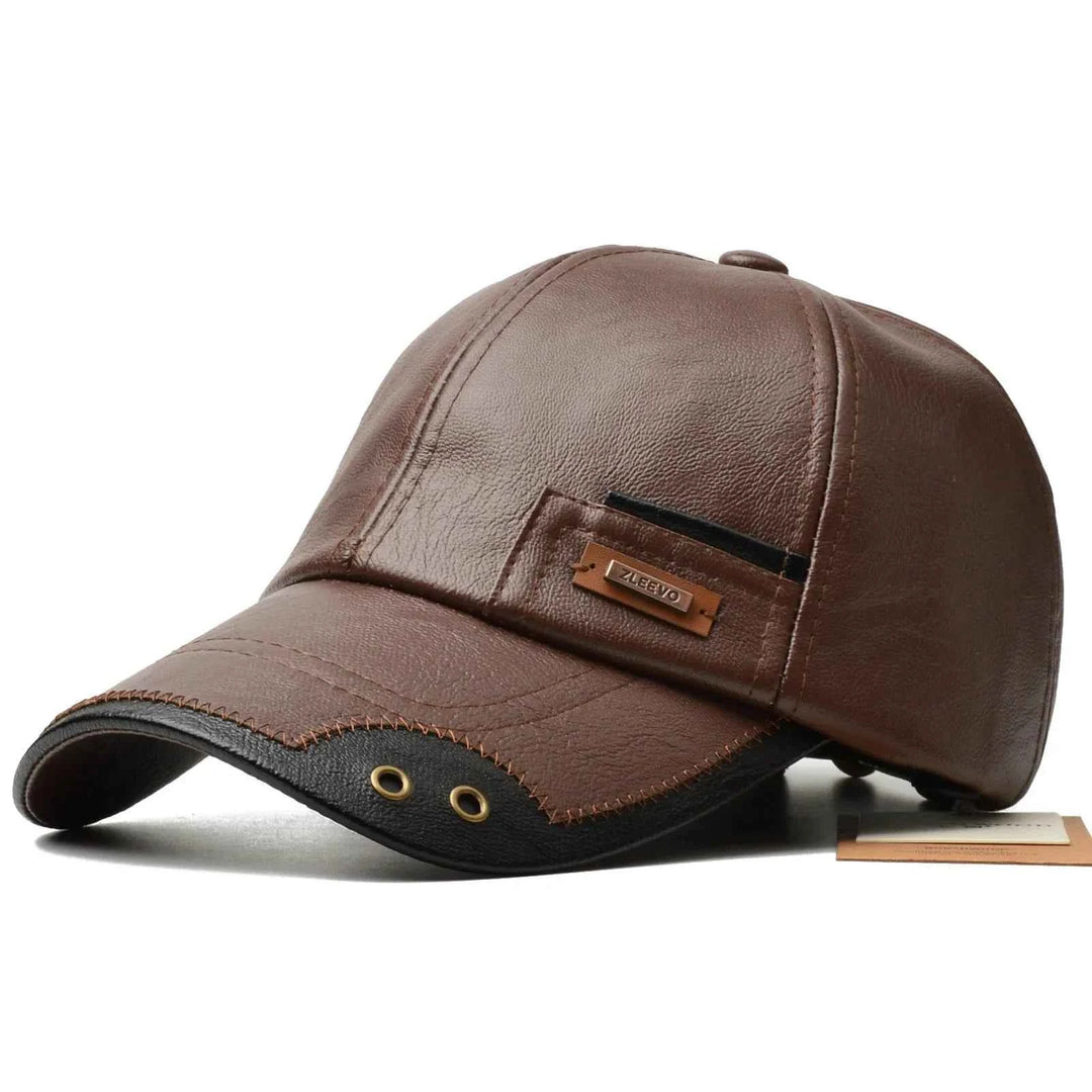 Premium Leather Cap Light Brown