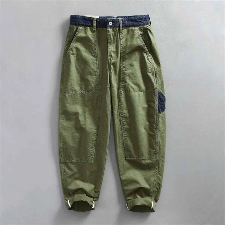 Men's Spliced Utility Cargo Pants Green