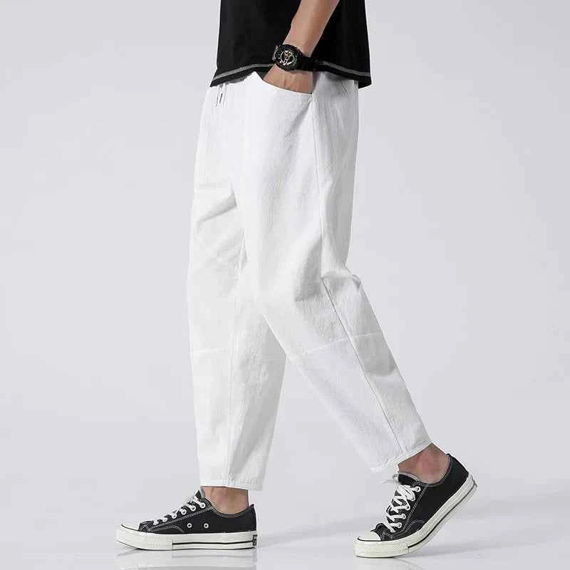Men's Ankle-Length Pants - Stylish & Comfortable White