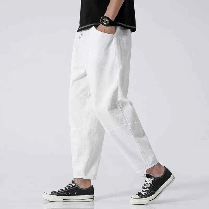 Men's Ankle-Length Pants - Stylish & Comfortable White